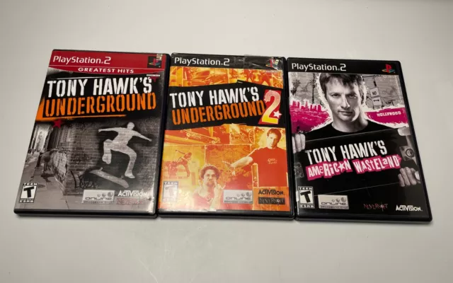 Tony Hawk's Underground 1 & 2 and America Wasteland Games Sony PlayStation 2 PS2