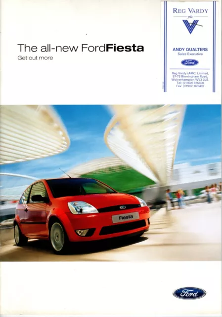 Ford Fiesta UK Sales Brochure & Price List October 2002 Finesse LX Zetec Ghia