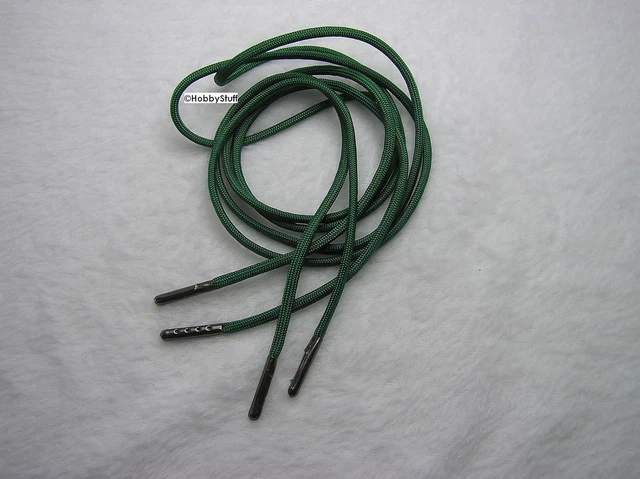 Paracord 550 Shoelace___KELLY GREEN___2 Pair Boot Shoe Bullet Nose Aglets  id923
