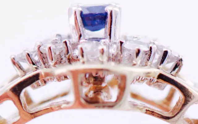 Antique 8k Gold Damen Ring Diamanten Saphir Memento Mori Schädel Rare