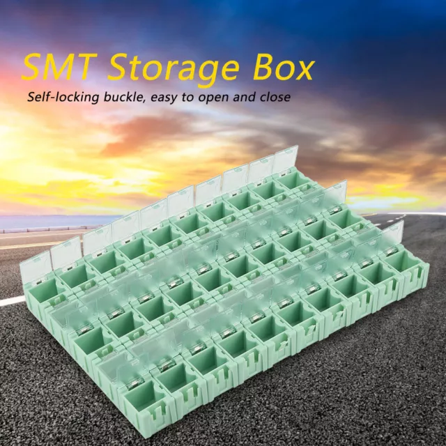 50Pcs/set Green SMT SMD Container Box Electronic Components Mini Storage Case☃