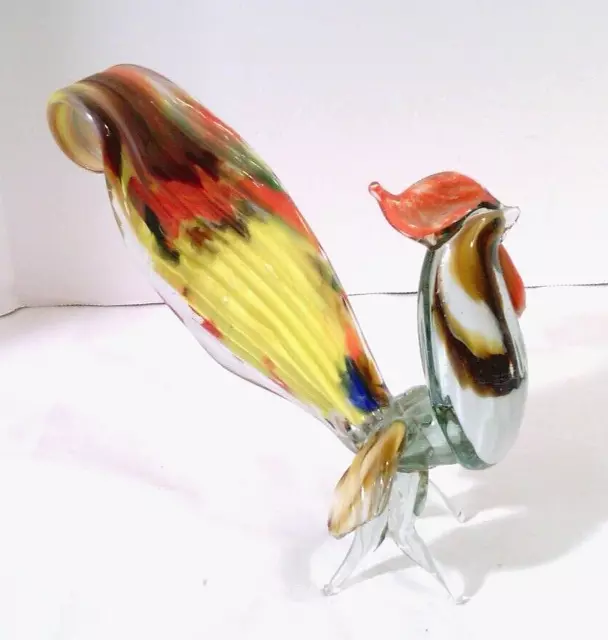 Beautiful~Murano~Hand Blown~Glass Rooster~7 inch~Excellent Condition~Vintage