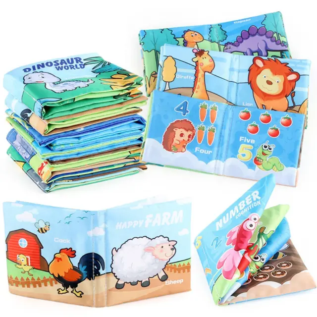 6 pièces bébé livre en tissu jouet d'apprentissage éducatif précoce livre