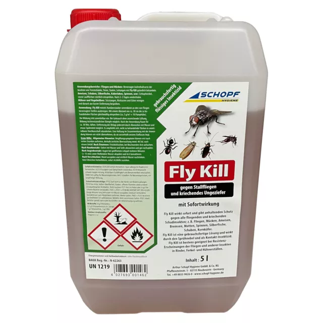 Schopf Fly Kill - gegen Stallfliegen und kriechendes Ungeziefer, 5 Liter Stall