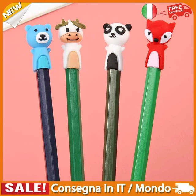 IT Kids Writing Pencil Holder Rubber Children Pen Aid Grip Tools Set (White)
