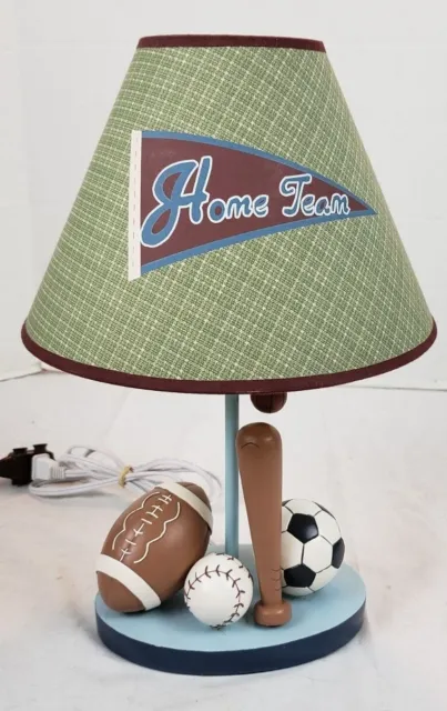 Vintage Sports Lamp Baseball Football Soccer Basketball Original Shade 15" T
