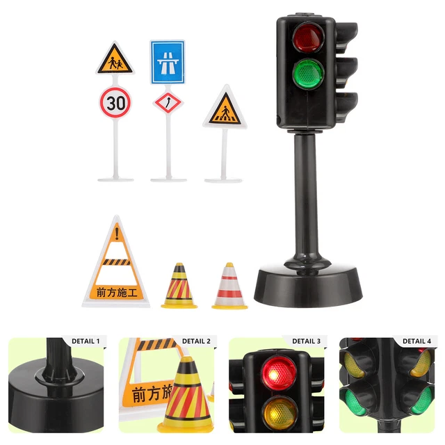 Señales de tráfico de plástico de aleación de faro señales de tráfico juguetes