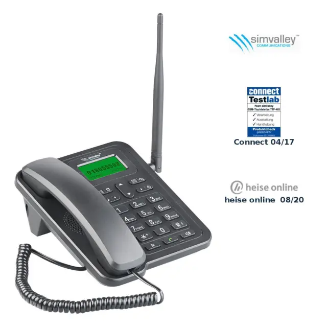 simvalley GSM-Tisch-Telefon mit SMS-Funktion und Akku (Versandrückläufer)