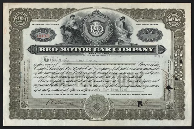 1916 Michigan: REO Motor Car Company