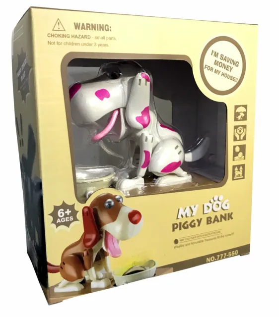 My Dog Piggy Bank - Robotic Coin Munching Toy Money Box - PINK 2