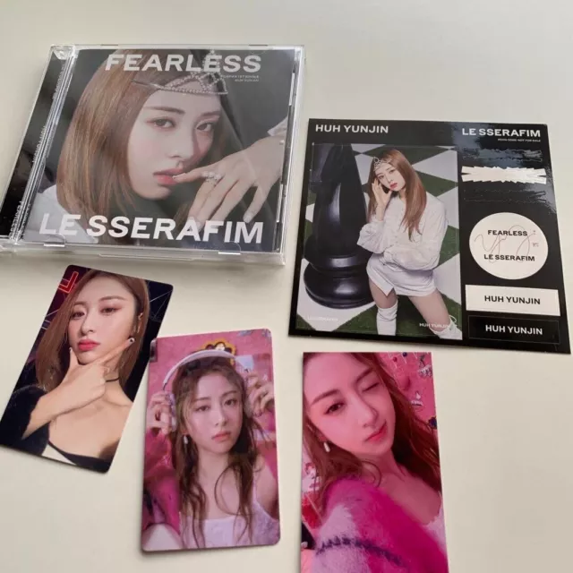 LE SSERAFIM HUH YUNJIN FEARLESS Japon ver Weverse POB CD Photocard Sticker set