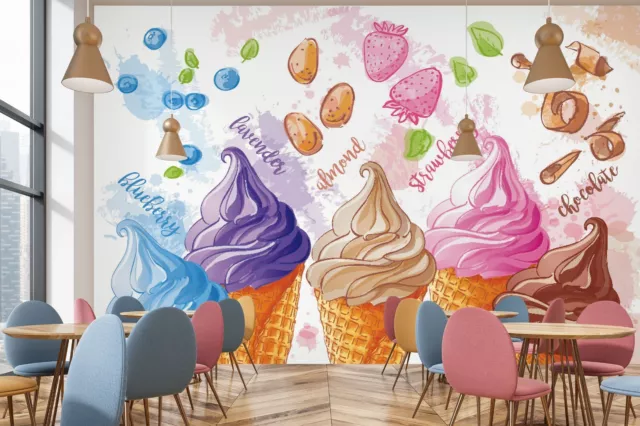 3D Color Sugar Cone ZHUA107 Wallpaper Wall Murals Removable Self-adhesive Ann 24