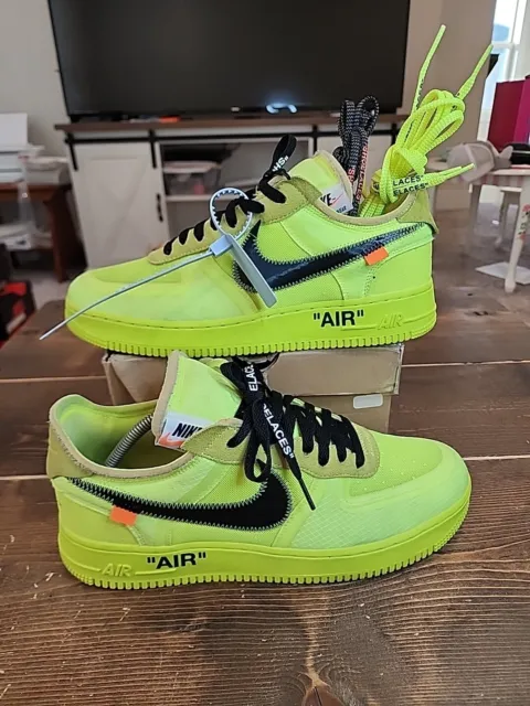 Nike Air Force 1 Low Off-White Volt 2018 (AO4606-700) Size 11.5 Pre-owned CLEAN