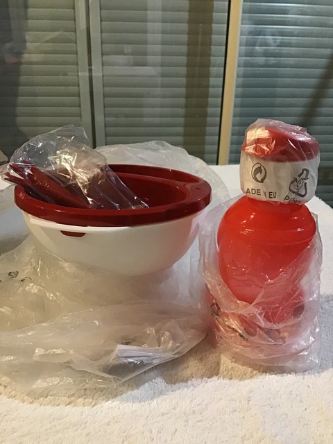 TUPPERWARE Allegra 1 L blanc rouge fondue au chocolat micro-onde