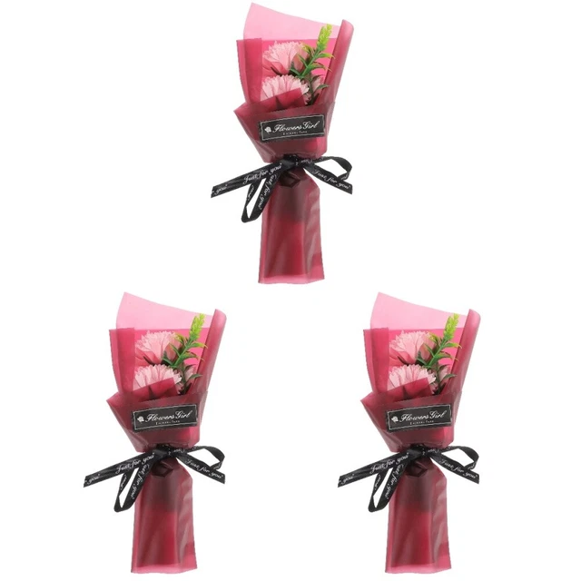 3 piezas fragancia flor de jabón ramo de clavel artificial madre regalo día
