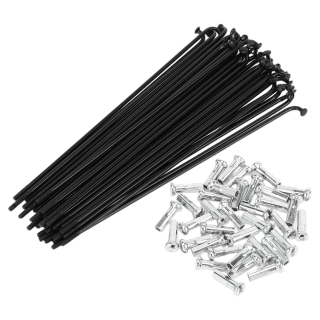 Lot De 36 Rayons Vélo VTT 14G - Longueur 225mm En Acier Carbone - Couleur Argent