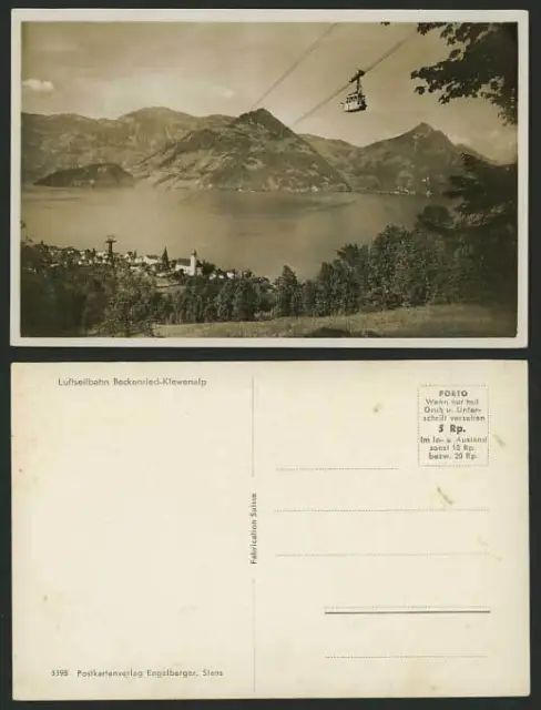 Swiss Old RP Postcard BECKENRIED-KLEWENALP Aerial Lift