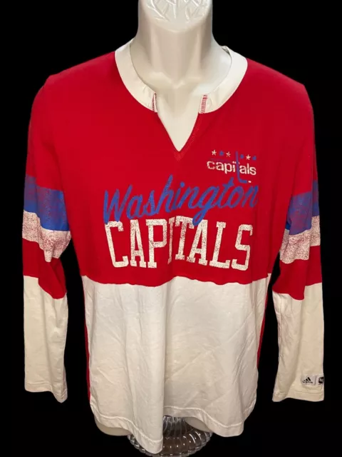 Washington Capitals NHL Adidas Women's Red Long Sleeve Shirt Large