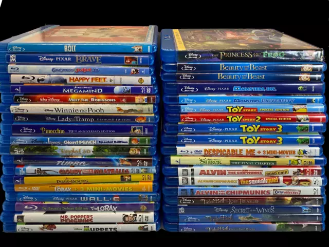 Favorite Family Blu-Ray DVDs -Disney and Pixar - Kids - FREE SHIPPING
