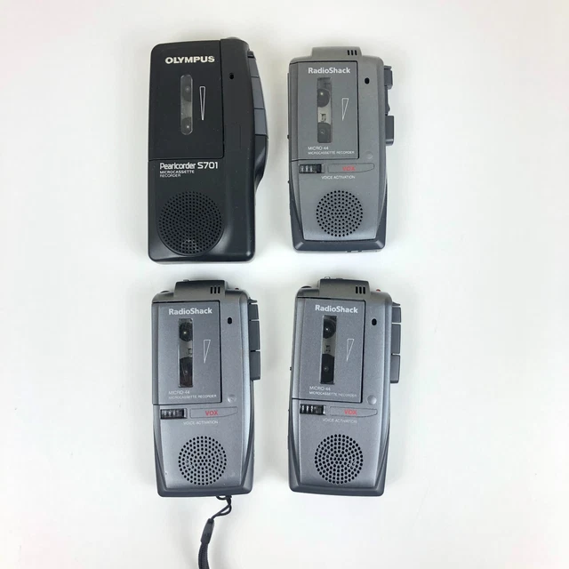 4 Radio Shack Micro-44 14-1183 Olympus S701 Microcassette Recorders FOR PARTS