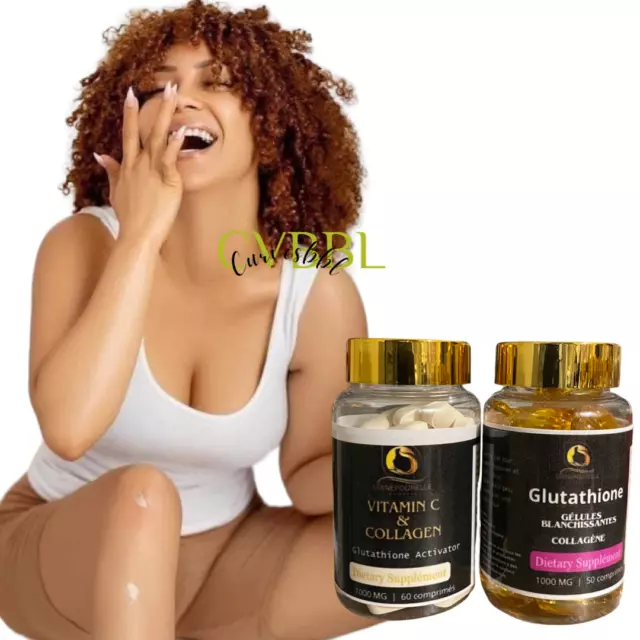 Gélules Éclaircissant  Glutathione & Vitamine C Collagène Super Blanchissant