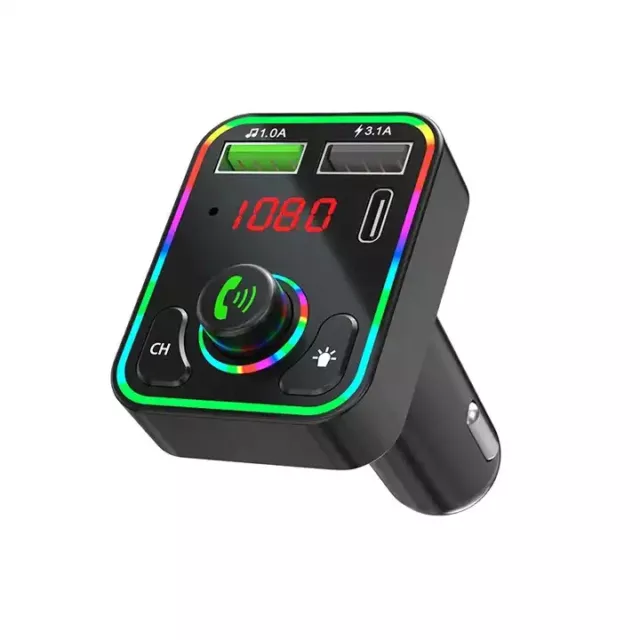 Trasmettitore FM per auto Bluetooth MP3 Radio Adattatore wireless USB Vivavoce