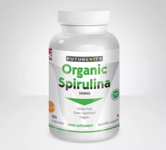 Spirulina Capsules Not Tablets 500mg High Strength Organic Superfood Futurevits