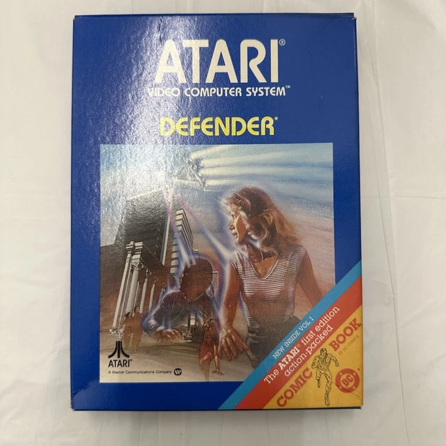 Defender Atari 2600, 1982 Complete In Box Manual Atari Force No DC Mini Comic