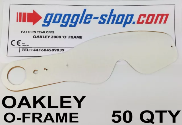 50 qty GOGGLE-SHOP TEAR OFFS to fit OAKLEY O-FRAME MOTOCROSS GOGGLES flippers