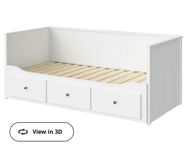 IKEA HEMNES DAYBED w 3 drawers white, Guest Bed With Two Single