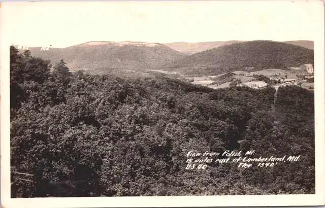 RPPC Postcard View from Polish Mountain Cumberland Maryland *A4438