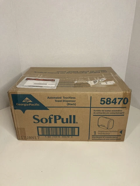 New Automated Touchless Sofpull 58470 Towel Dispenser Black Georgia Pacific