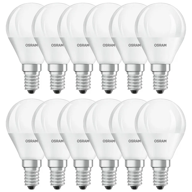 12 x Osram LED Leuchtmittel Tropfen 4,9W = 40W E14 matt 470lm Neutralweiß 4000K