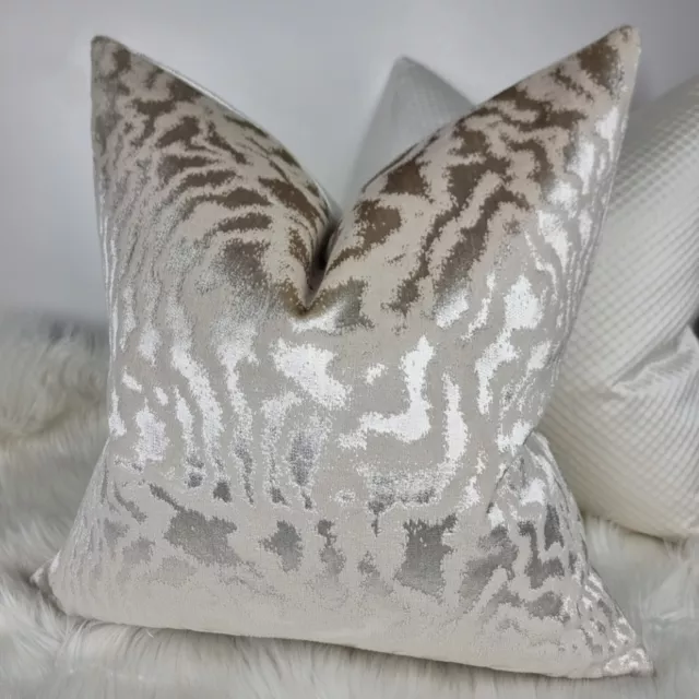 Designer Harlequin Seduire Pearl Oyster Fabric Cushion Cover Animal Print