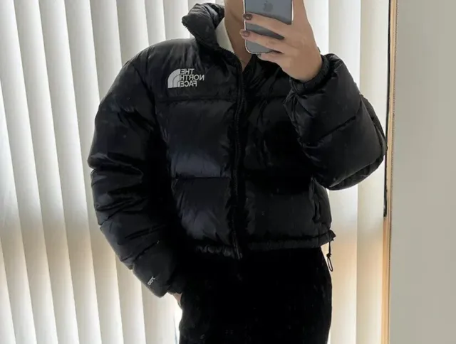Genuine New The North Face Women’s Nuptse Cropped Puffer Jacket 700 Large Black