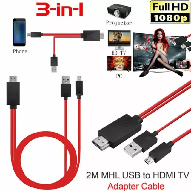 1080P Signal Transmission Converter TV Cable Adapter Micro USB to HDMI MHL