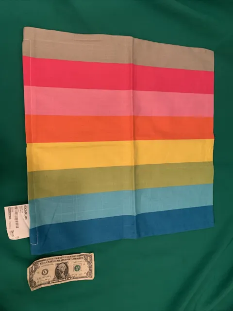 New IKEA Skarum Throw Pillow Cover Colorful Retro Rainbow Stripes  20x20 Inches