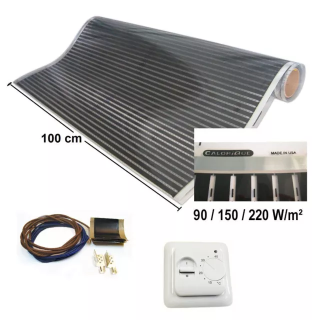 Calorique Heating Film Underfloor Heating Kit 100 cm 90-150-220 W/m² Thermostat