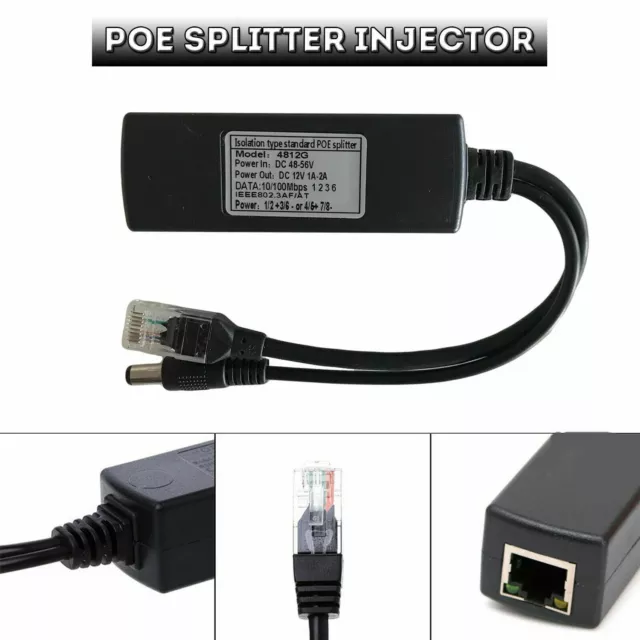 POE Power Over Ethernet Injector Passive Splitter Adapter Cable for CCTV Camera