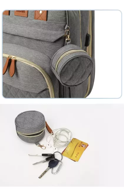 Foldable Diaper Bag Baby Bed Portable Bassinet Crib Backpack Travel/Sleep 11