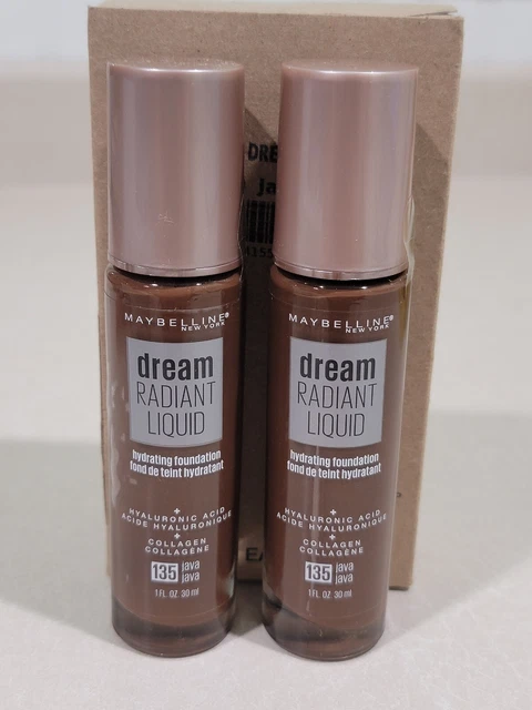 (2) Maybelline Dream Radiant Liquid Hydrating Foundation 1fl.oz. New JAVA 135