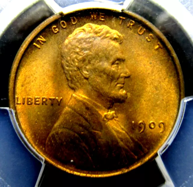 Exquisite 1909 Vdb Lincoln Wheat Penny Pcgs Graded Ms 64 Rb Mint Red/Brown 596