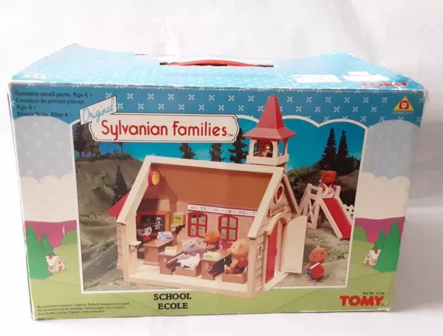 Vintage  Sylvanian Families Church School Playset 1987 Boxed Plus 5 Figures