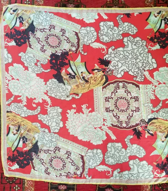 Jean Pierre Foulard en Soie Vintage Arbre Fleuri ( FL06/31/10-24B