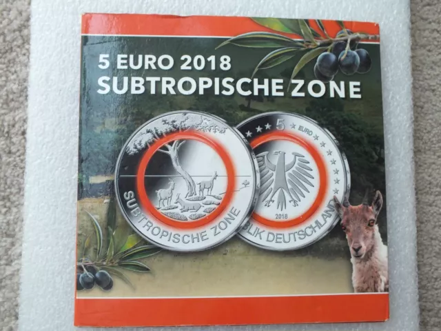 5-Euro - Satz  2018 Suptropische Zone - Adfgj - Prägefrisch