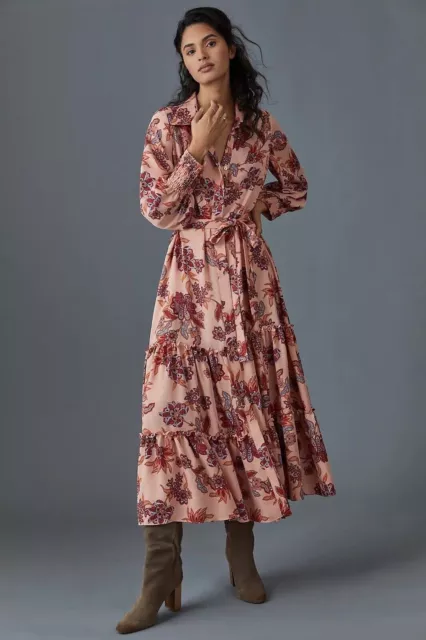 Misa Los Angeles Women size S Esmee Marrakesh Floral Long Sleeve Maxi dress pink