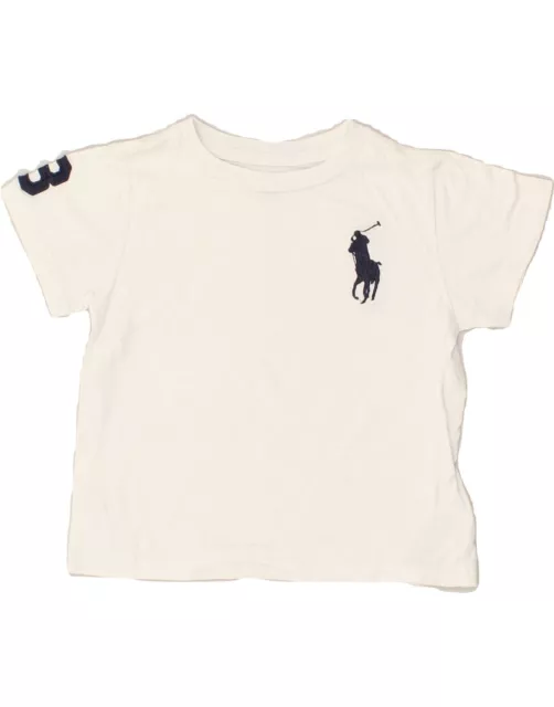 POLO RALPH LAUREN Boys T-Shirt Top 2-3 Years White Cotton XB22