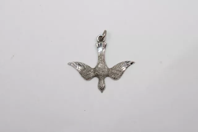 Holy Spirit Dove sterling silver pendant Signed "Come Holy Spirit Enlighten Me"