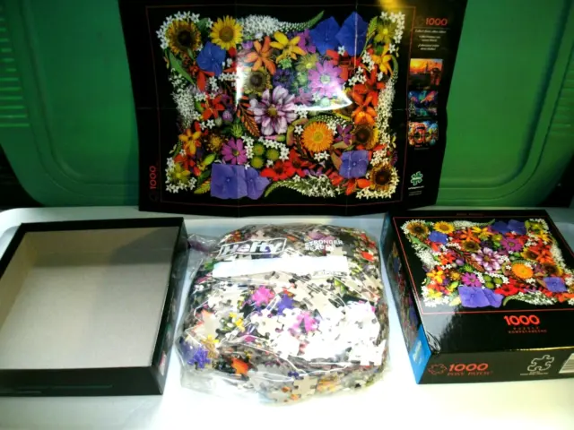 Posy Patch Floral Puzzle 1000 pcs Colorful Pieces with Includes Poster.