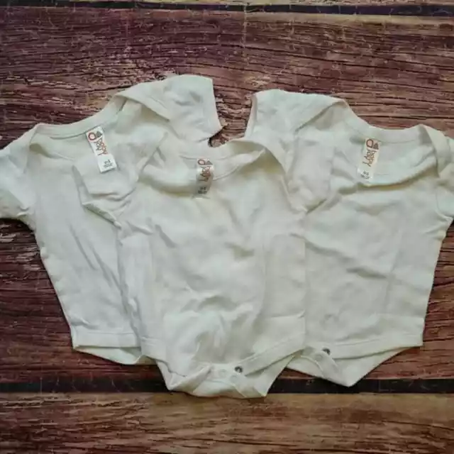 Baby Jay white bodysuits size 0-3m, 3-pack